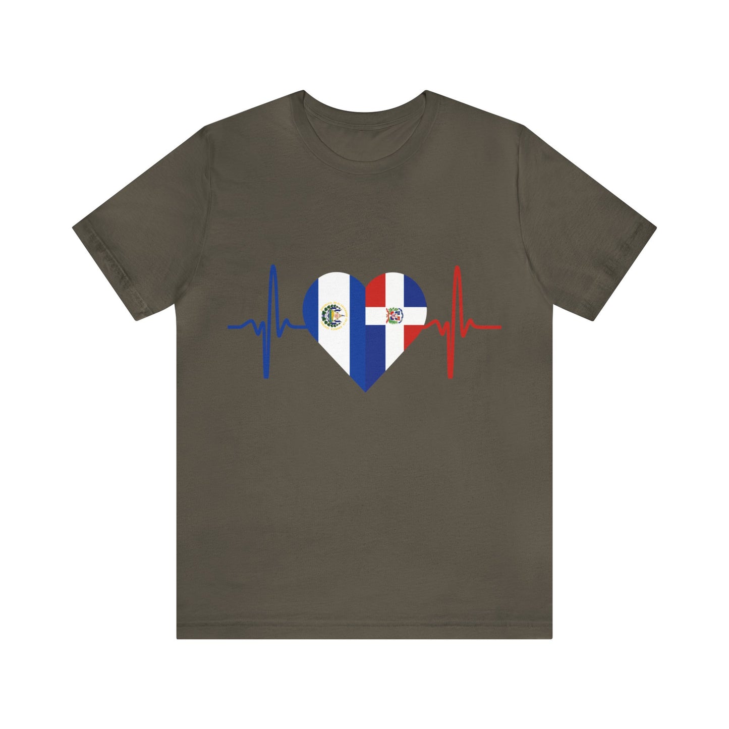 El Salvador & Dominican Republic Unisex Short Sleeve Tee I Camisa Unisexo manga corta El Salvador y República Dominicana