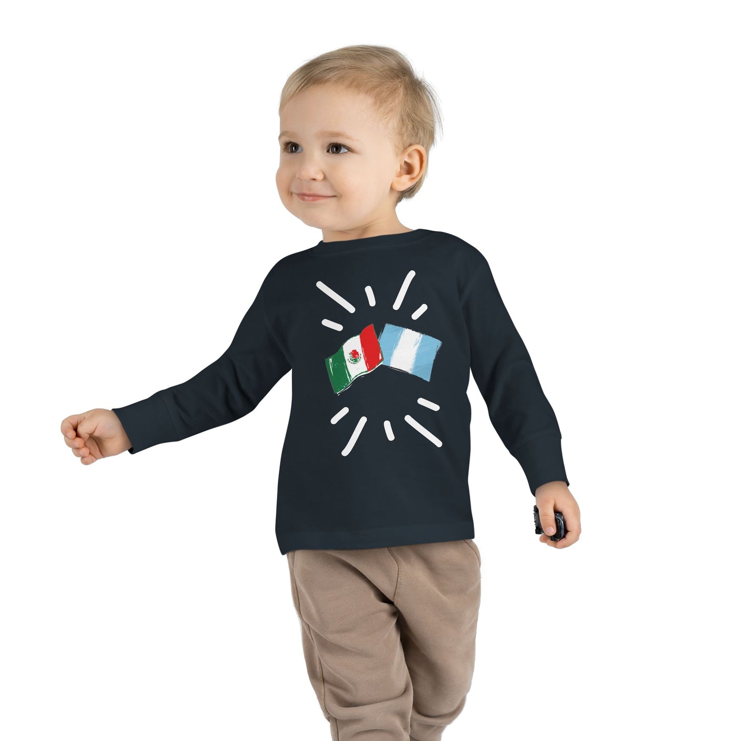 Guatemala and Mexico Long Sleeve Toddler Tee I Camiseta manga larga para Toddler Guatemala y México I Cultura Guatemalteco y Mexicanos