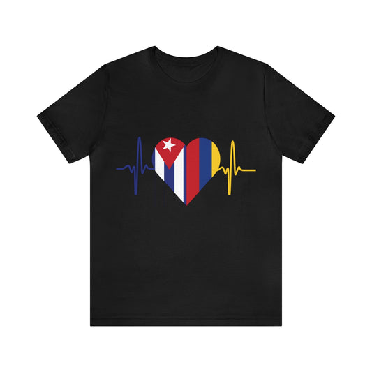 Colombia & Cuba Unisex Short Sleeve Tee I Camisa Unisexo manga corta Colombia y Cuba