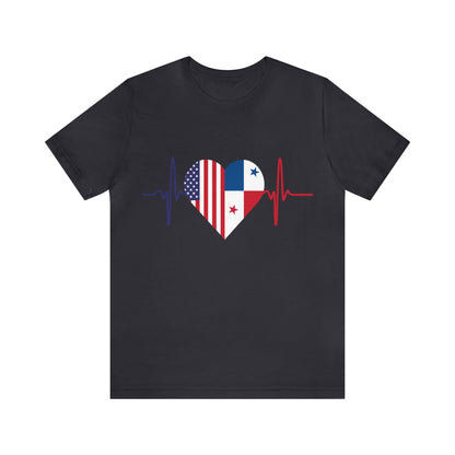 United State & Panama Unisex Short Sleeve Tee, Camisa Unisexo manga corta Estados Unidos y Panamá