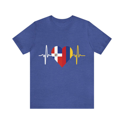 Colombia & Dominican Republic Unisex Short Sleeve Tee, Camisa Unisexo manga corta Colombia y República Dominicana