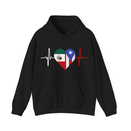 Puerto Rico & Mexican Unisex Hooded Sweatshirt I Sudadera Unisexo México y Puerto Rico
