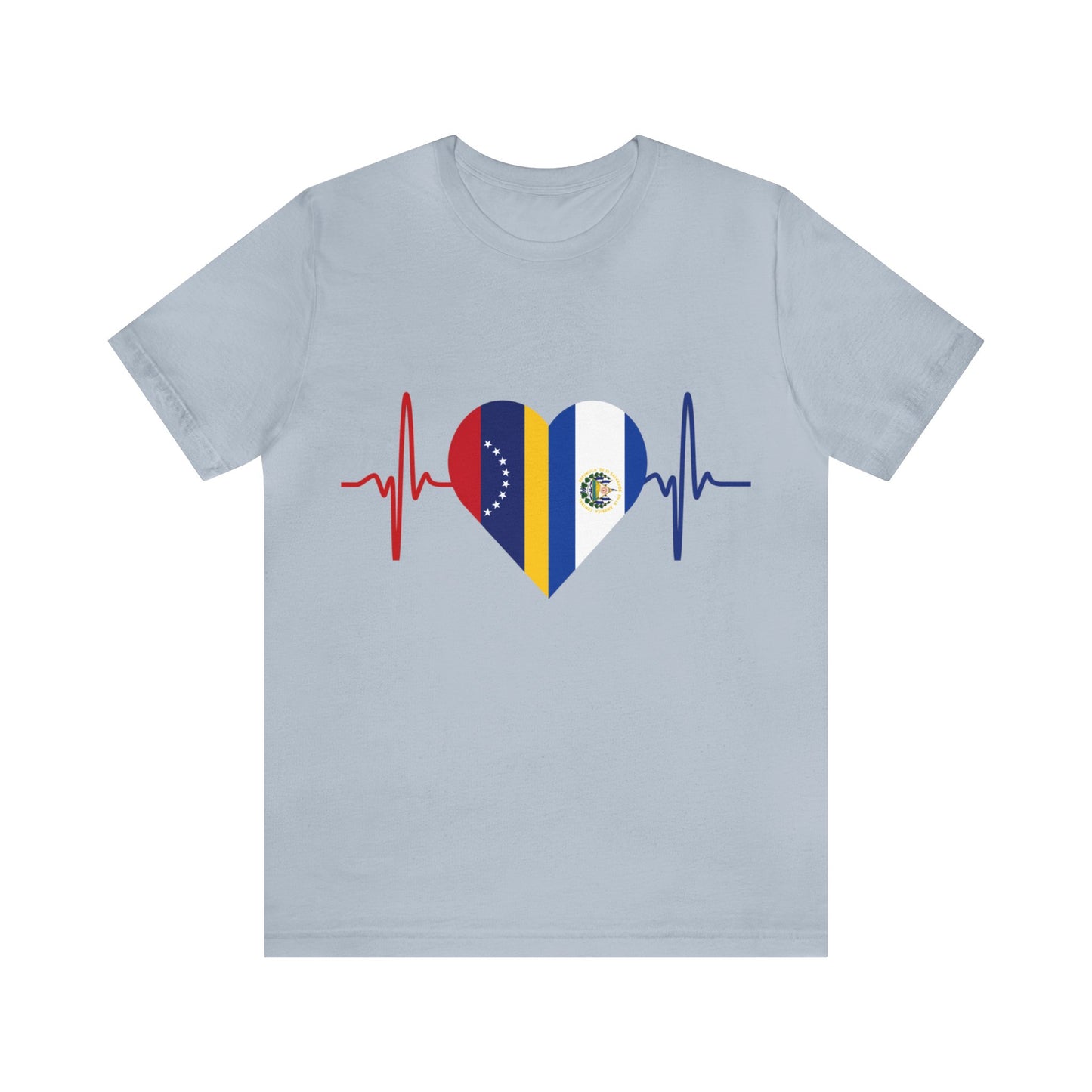 El Salvador & Venezuela Unisex Short Sleeve Tee I Camisa Unisexo manga corta El Salvador y Venezuela