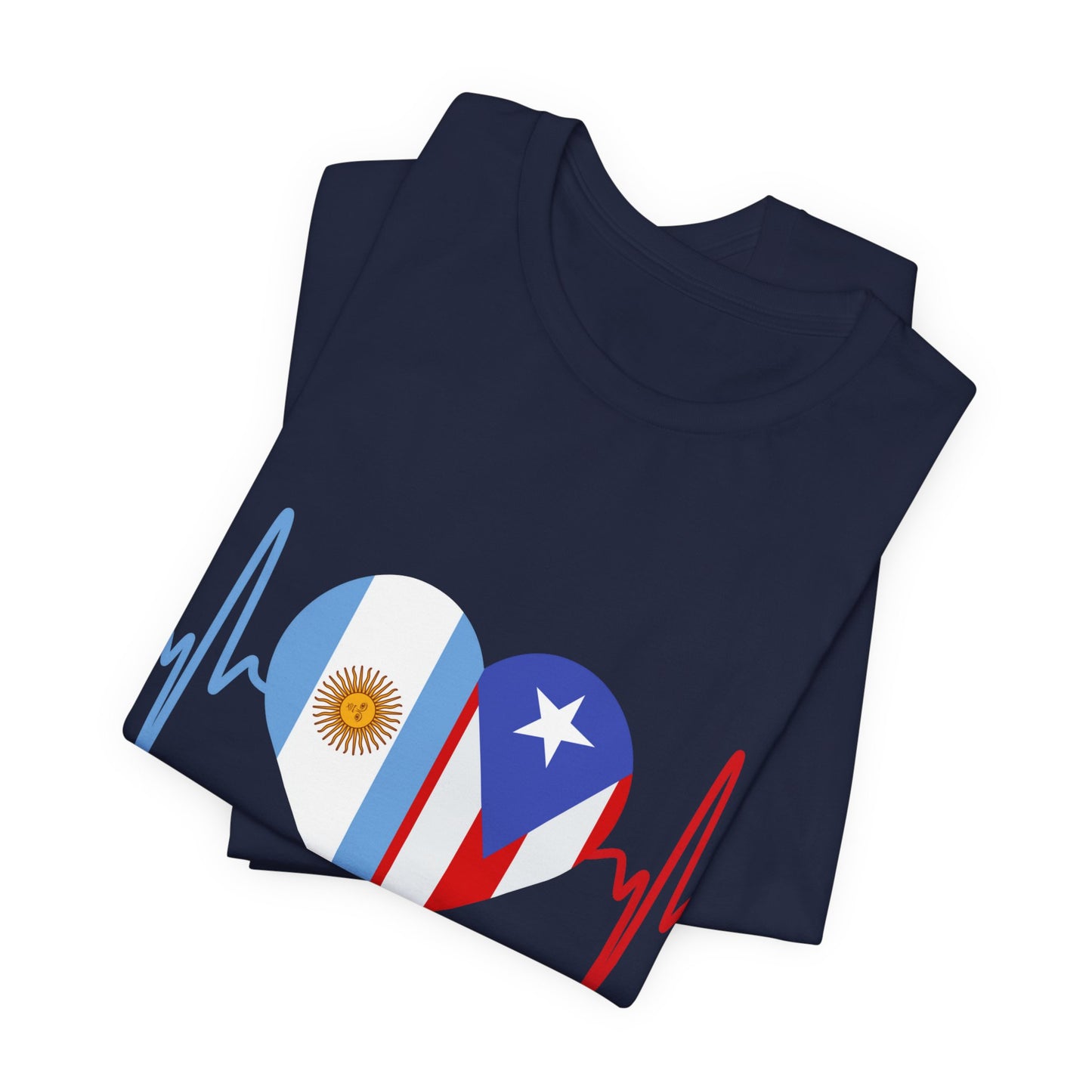 Argentina and Puerto Rico Short Sleeve Tee I Camisa Unisexo manga corta Argentina y Puerto Rico