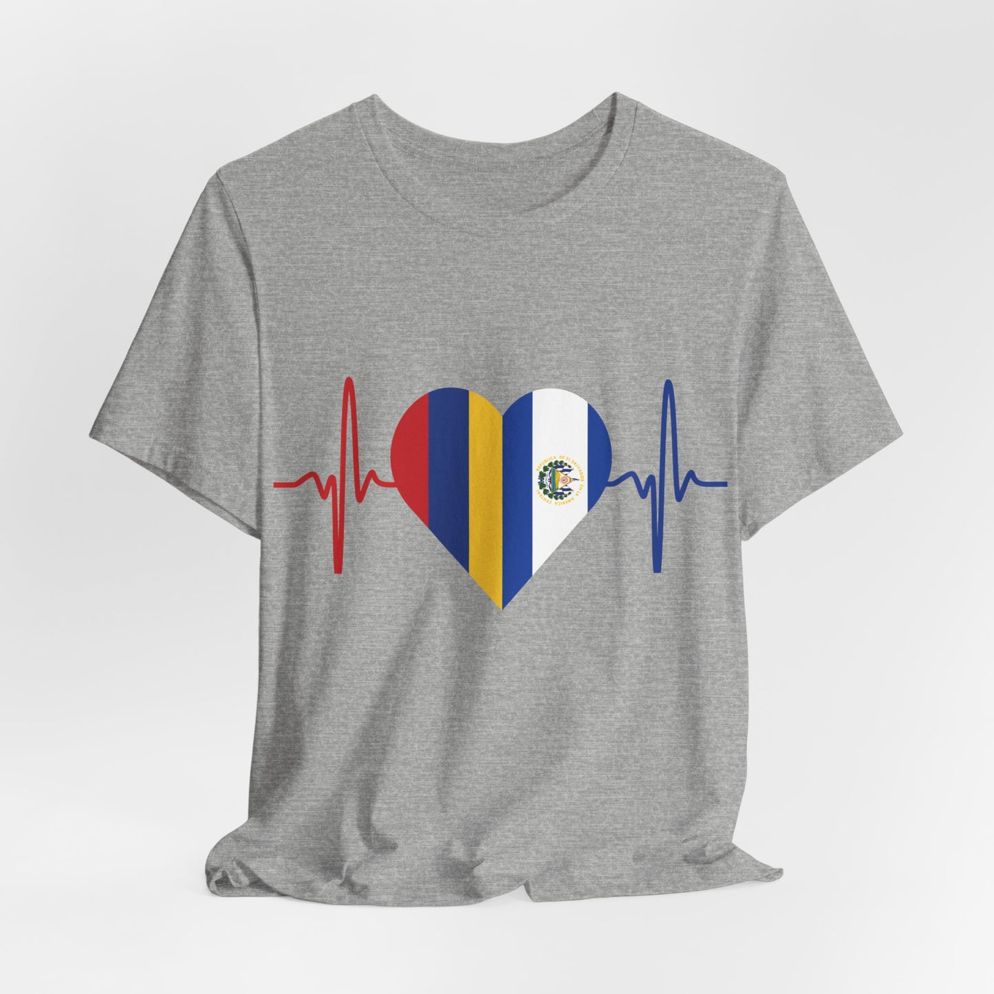 El Salvador & Colombia Unisex Short Sleeve Tee I Camisa Unisexo manga corta El Salvador y Colombia I Cultura Salvadoreña y Colombiana