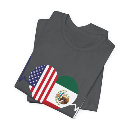 Mexico and United State Short Sleeve Tee I Camisa Unisexo manga corta México y Estados Unidos