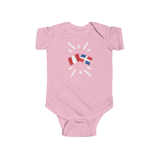 Infant Peru and  Dominican Republic Bodysuit I Camiseta de bebé Perú y República Dominicana