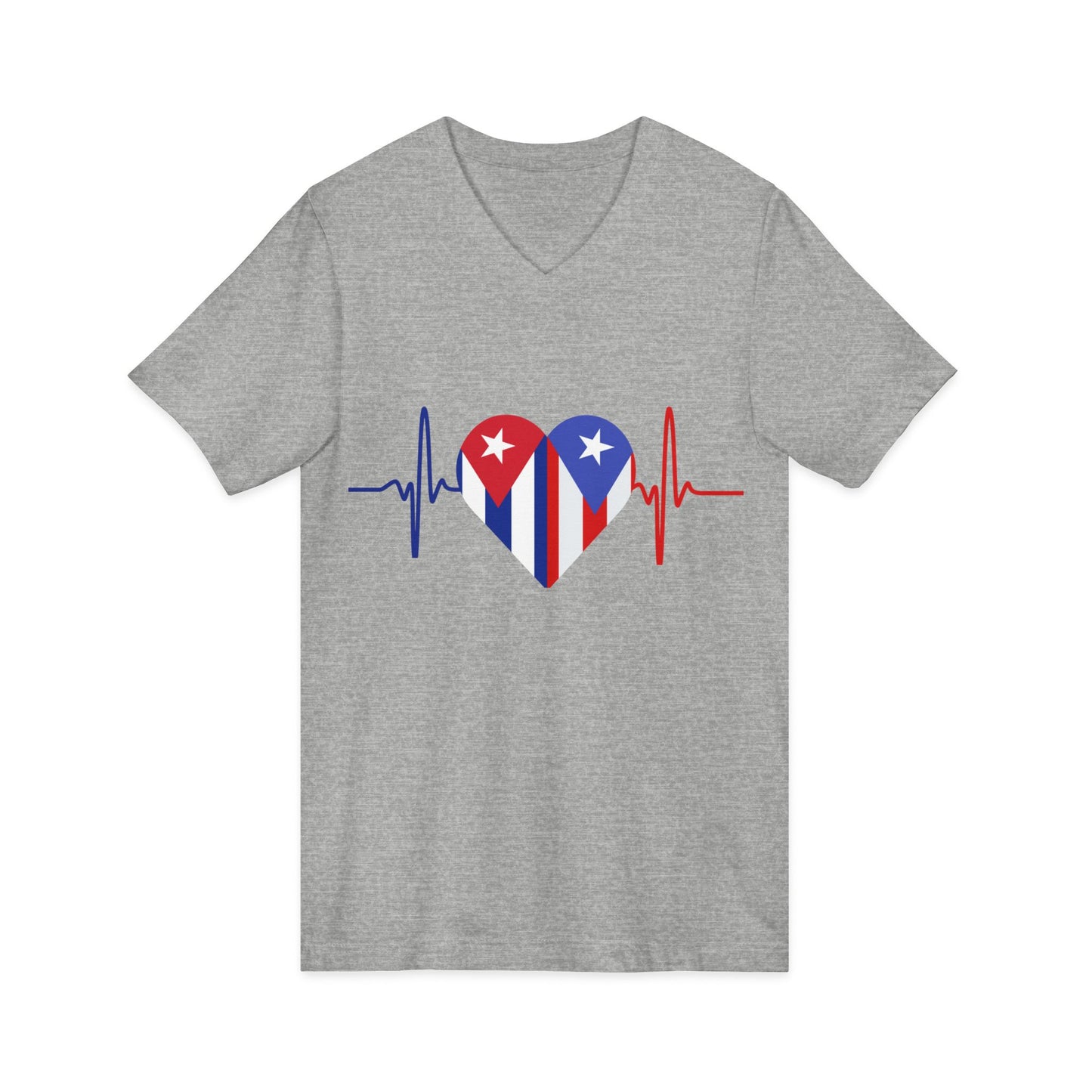 Puerto Rico and Cuba Short Sleeve V-Neck Tee