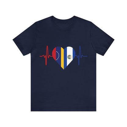 El Salvador & Venezuela Unisex Short Sleeve Tee I Camisa Unisexo manga corta El Salvador y Venezuela