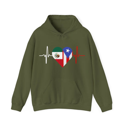 Puerto Rico & Mexican Unisex Hooded Sweatshirt I Sudadera Unisexo México y Puerto Rico