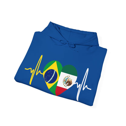 Mexico and Brazil Unisex Hooded Sweatshirt I Sudadera Unisexo México and Brazil