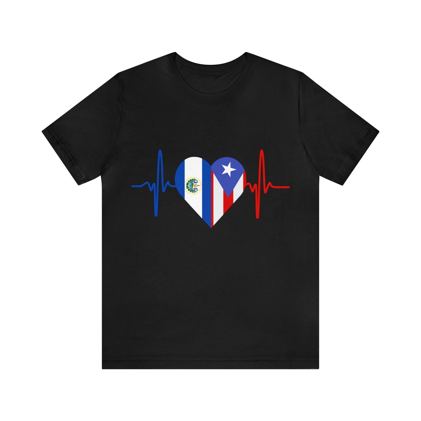 El Salvador and Puerto Rico Unisex Short Sleeve Tee I Camisa Unisexo manga corta El Salvador y Puerto Rico