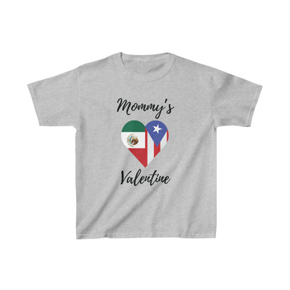 Kid's Mommy's Valentine Puerto Rico and  México I Camiseta para Niños Puerto Rico y México