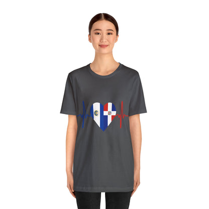 El Salvador & Dominican Republic Unisex Short Sleeve Tee I Camisa Unisexo manga corta El Salvador y República Dominicana