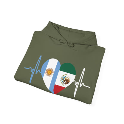 Mexico and Argentina Unisex Hooded Sweatshirt I Sudadera Unisexo México and Argentina