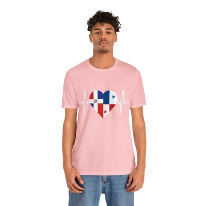 Dominican Republic & Panama Unisex Short Sleeve Tee, Camisa Unisexo manga corta República Dominicana y Panamá