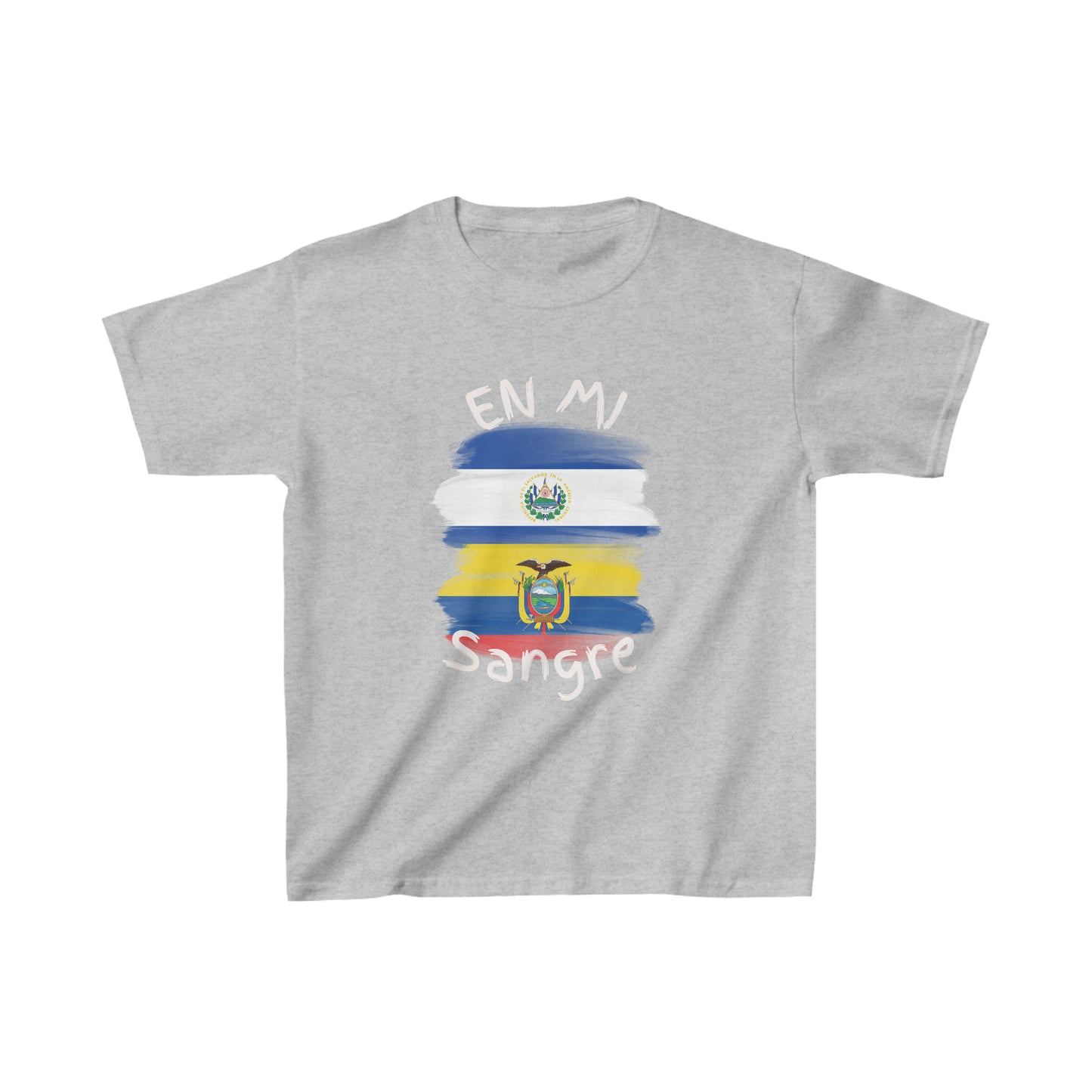 En Mi Sangre I El Salvador & Ecuador Kid's Tee I Camiseta para Niños El Salvador y Ecuador I Cultura Salvadoreña y Ecuatoriana