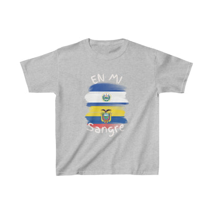 En Mi Sangre I El Salvador & Ecuador Kid's Tee I Camiseta para Niños El Salvador y Ecuador I Cultura Salvadoreña y Ecuatoriana