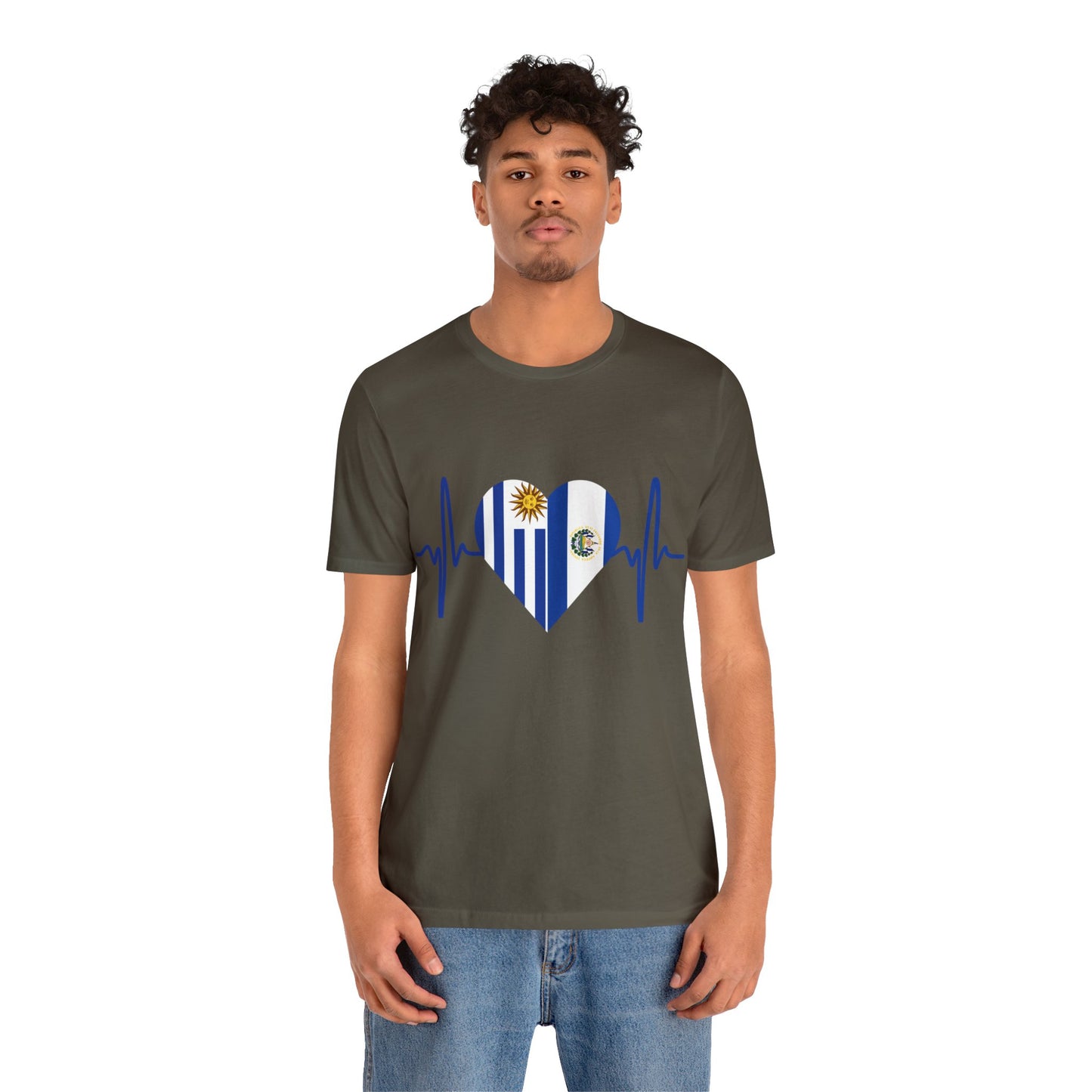 El Salvador & Uruguay Unisex Short Sleeve Tee I Camisa Unisexo manga corta El Salvador y Uruguay