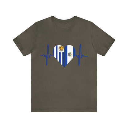 El Salvador & Uruguay Unisex Short Sleeve Tee I Camisa Unisexo manga corta El Salvador y Uruguay