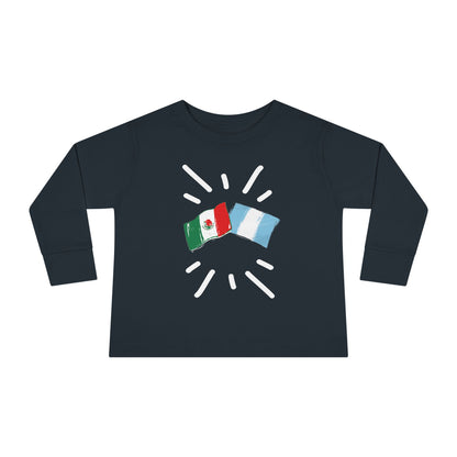 Guatemala and Mexico Long Sleeve Toddler Tee I Camiseta manga larga para Toddler Guatemala y México I Cultura Guatemalteco y Mexicanos