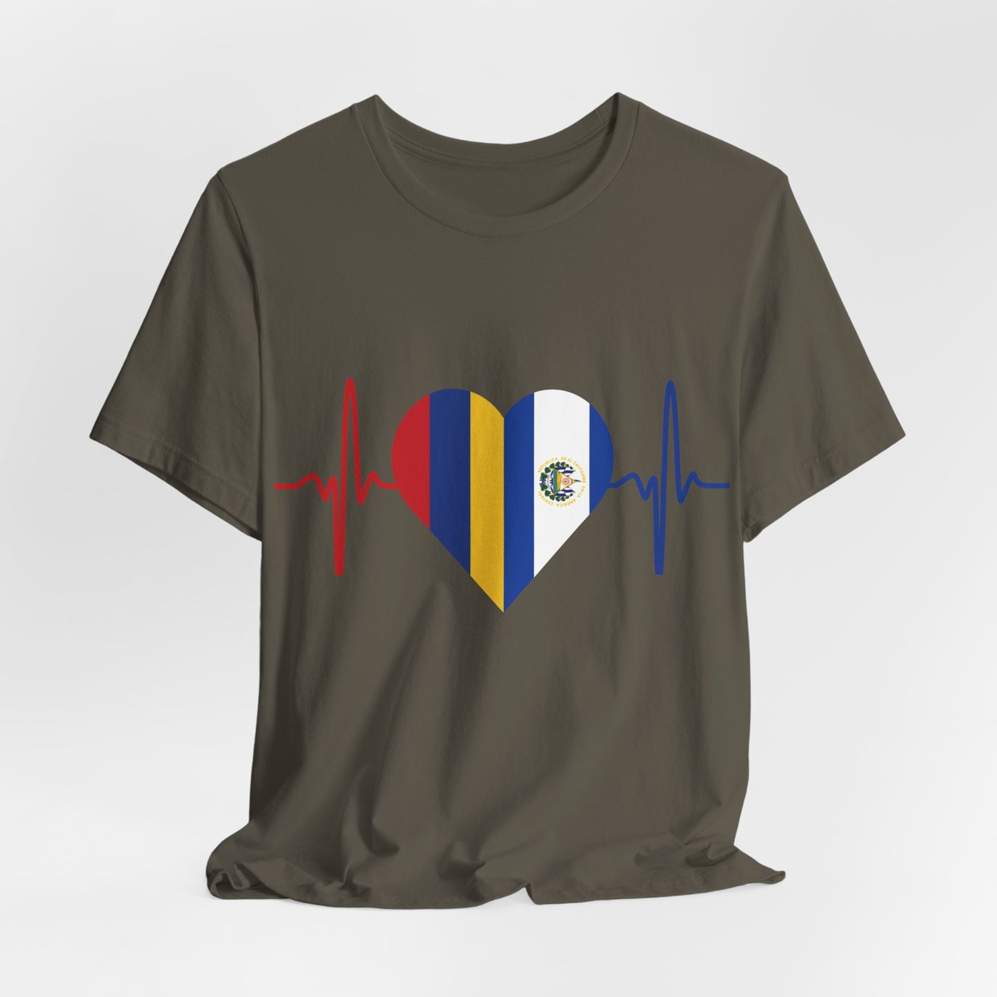 El Salvador & Colombia Unisex Short Sleeve Tee I Camisa Unisexo manga corta El Salvador y Colombia I Cultura Salvadoreña y Colombiana