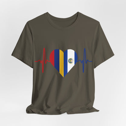 El Salvador & Colombia Unisex Short Sleeve Tee I Camisa Unisexo manga corta El Salvador y Colombia I Cultura Salvadoreña y Colombiana