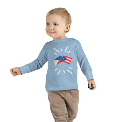 Philippines & Puerto Rico Long Sleeve Toddler Tee I Camiseta manga larga para Toddler