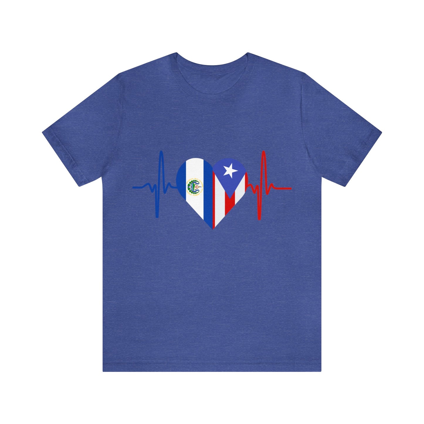 El Salvador and Puerto Rico Unisex Short Sleeve Tee I Camisa Unisexo manga corta El Salvador y Puerto Rico