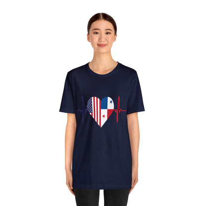 United State & Panama Unisex Short Sleeve Tee, Camisa Unisexo manga corta Estados Unidos y Panamá