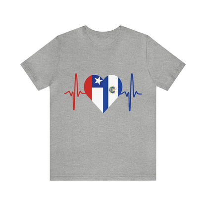El Salvador & Chile Unisex Short Sleeve Tee I Camisa Unisexo manga corta El Salvador y Chile