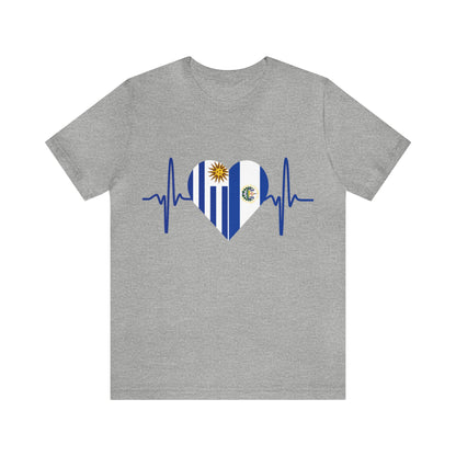El Salvador & Uruguay Unisex Short Sleeve Tee I Camisa Unisexo manga corta El Salvador y Uruguay