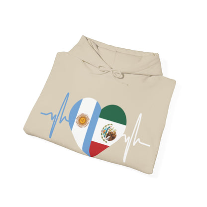 Mexico and Argentina Unisex Hooded Sweatshirt I Sudadera Unisexo México and Argentina