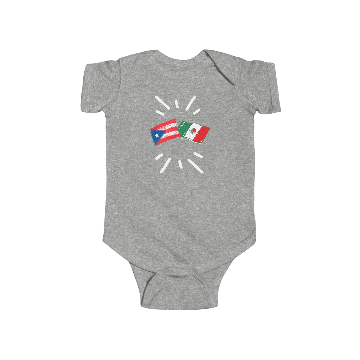 Infant Puerto Rico and México Bodysuit I Camiseta de bebé Puerto Rico y México I Cultura Puertorriqueña y Mexicana