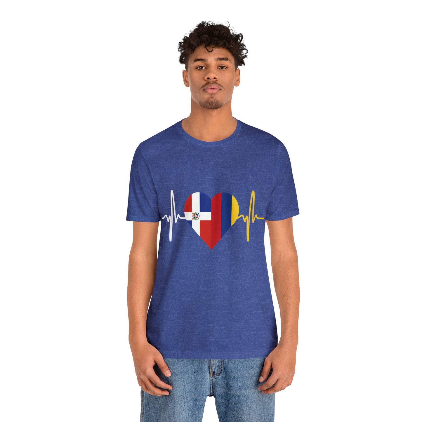 Colombia & Dominican Republic Unisex Short Sleeve Tee, Camisa Unisexo manga corta Colombia y República Dominicana