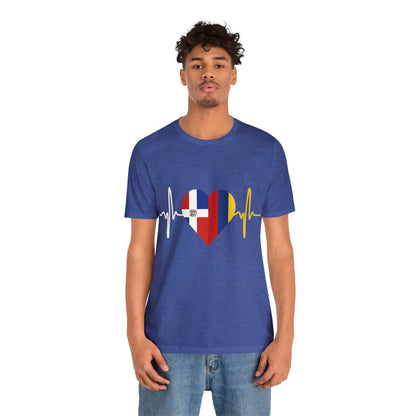 Colombia & Dominican Republic Unisex Short Sleeve Tee, Camisa Unisexo manga corta Colombia y República Dominicana