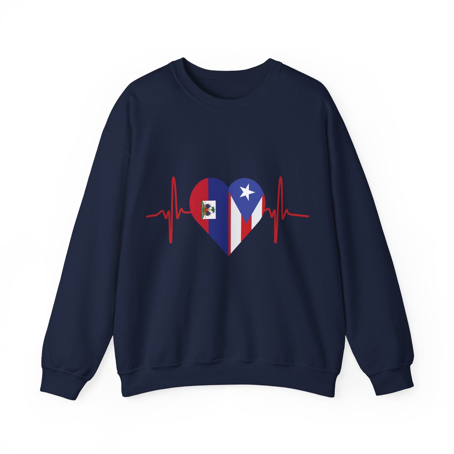 Haití and Puerto Rico Crewneck Sweatshirt I Sudadera Unisex Haití y Puerto Rico