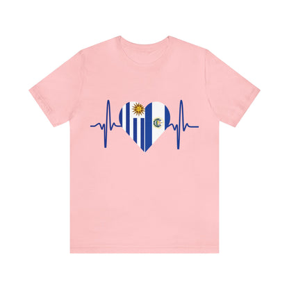 El Salvador & Uruguay Unisex Short Sleeve Tee I Camisa Unisexo manga corta El Salvador y Uruguay
