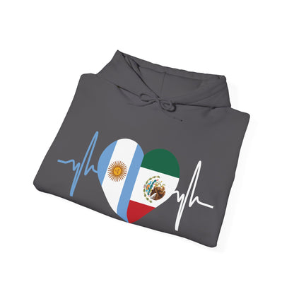 Mexico and Argentina Unisex Hooded Sweatshirt I Sudadera Unisexo México and Argentina