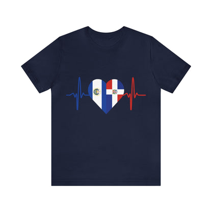 El Salvador & Dominican Republic Unisex Short Sleeve Tee I Camisa Unisexo manga corta El Salvador y República Dominicana