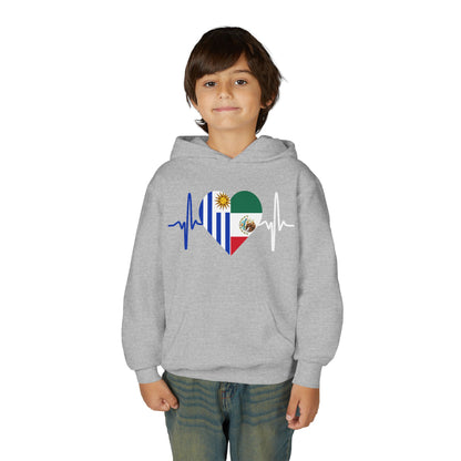 Mexico and Uruguay Youth Hooded Sweatshirt I Sudadera para Niños México y Uruguay