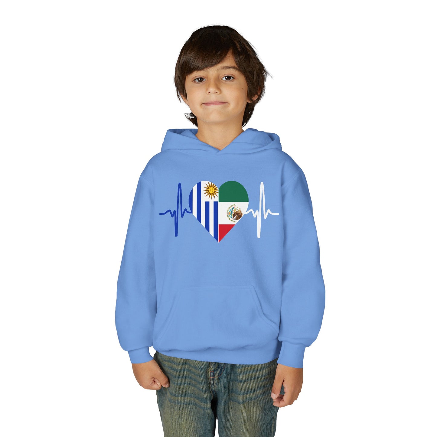 Mexico and Uruguay Youth Hooded Sweatshirt I Sudadera para Niños México y Uruguay