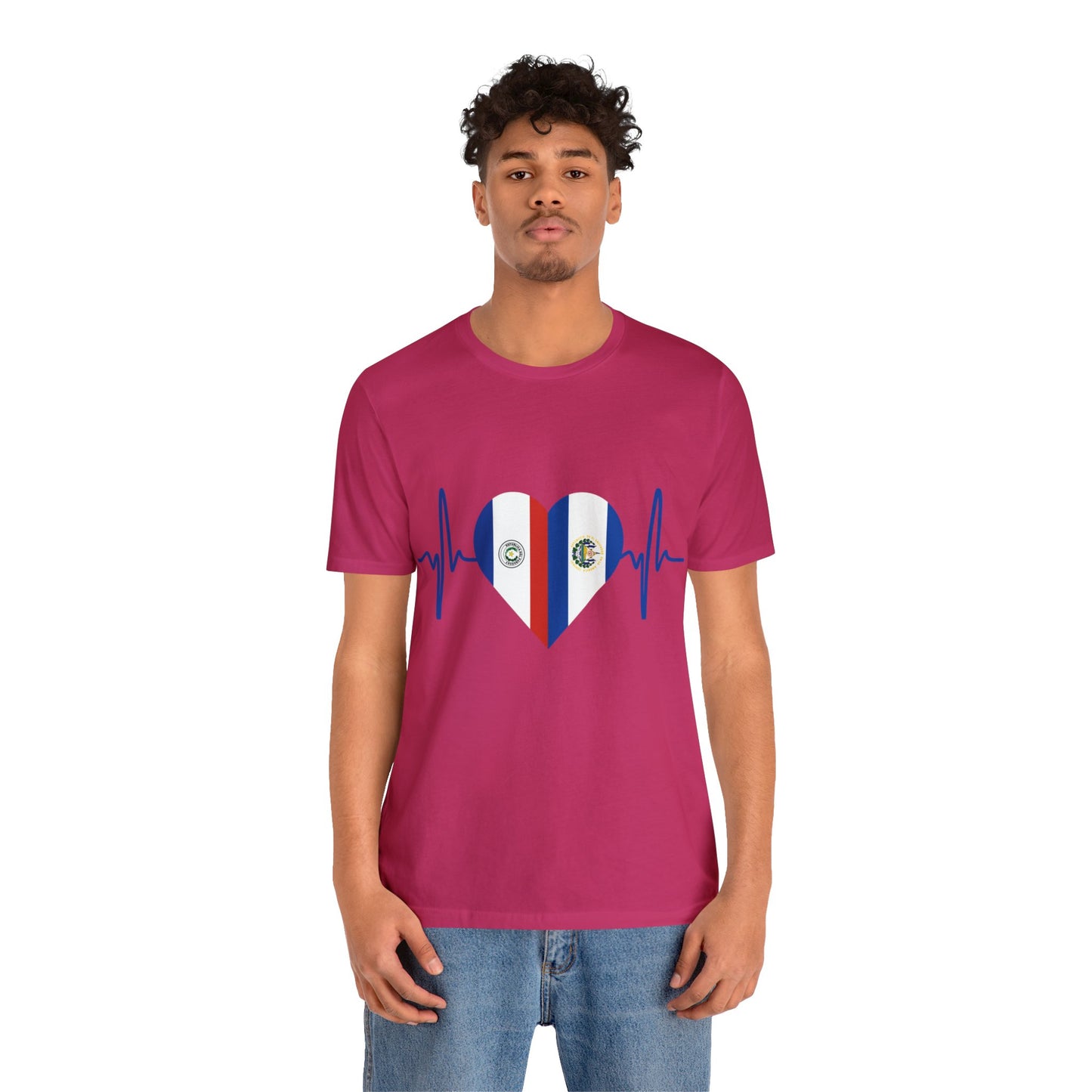 El Salvador & Paraguay Unisex Short Sleeve Tee I Camisa Unisexo manga corta El Salvador y Paraguay