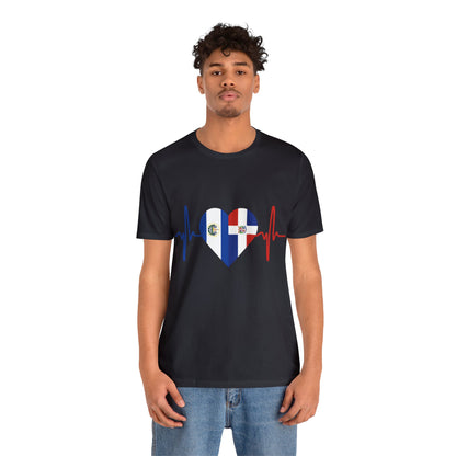 El Salvador & Dominican Republic Unisex Short Sleeve Tee I Camisa Unisexo manga corta El Salvador y República Dominicana