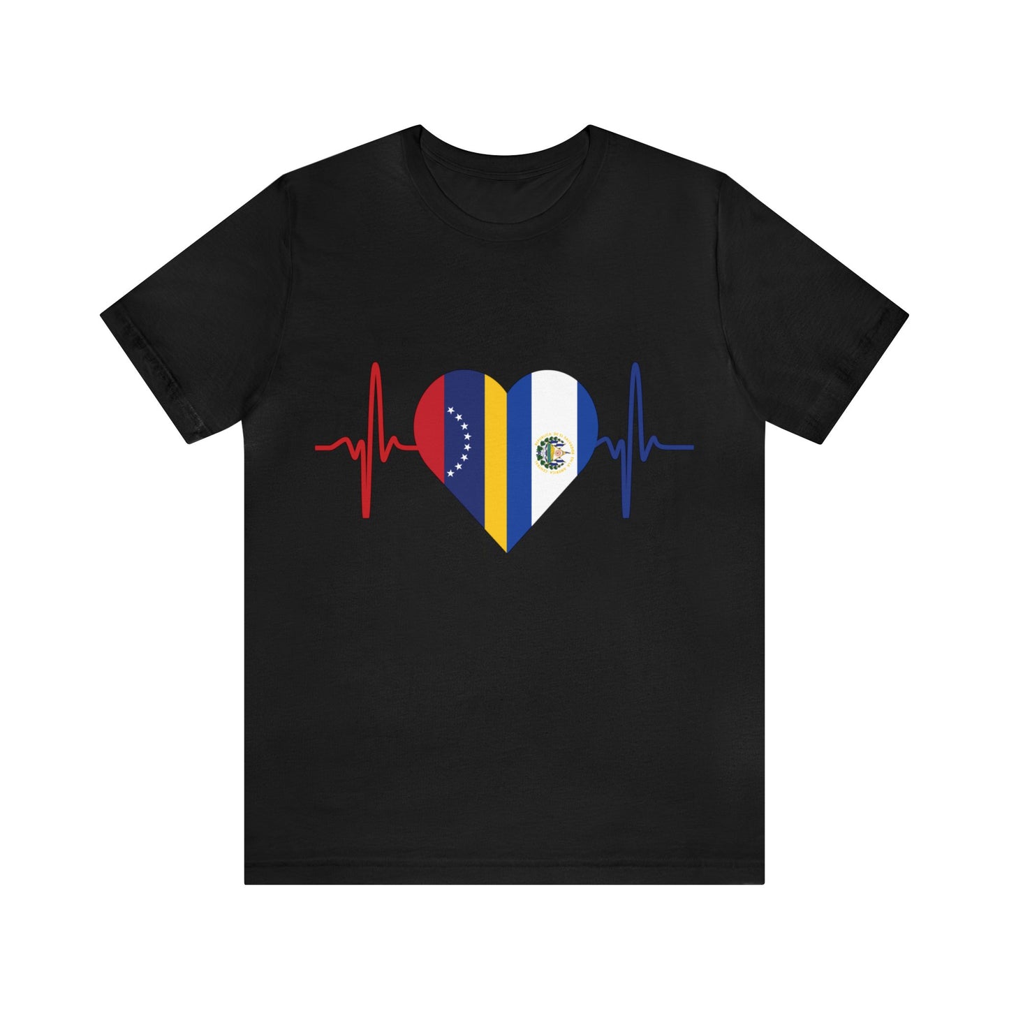 El Salvador & Venezuela Unisex Short Sleeve Tee I Camisa Unisexo manga corta El Salvador y Venezuela