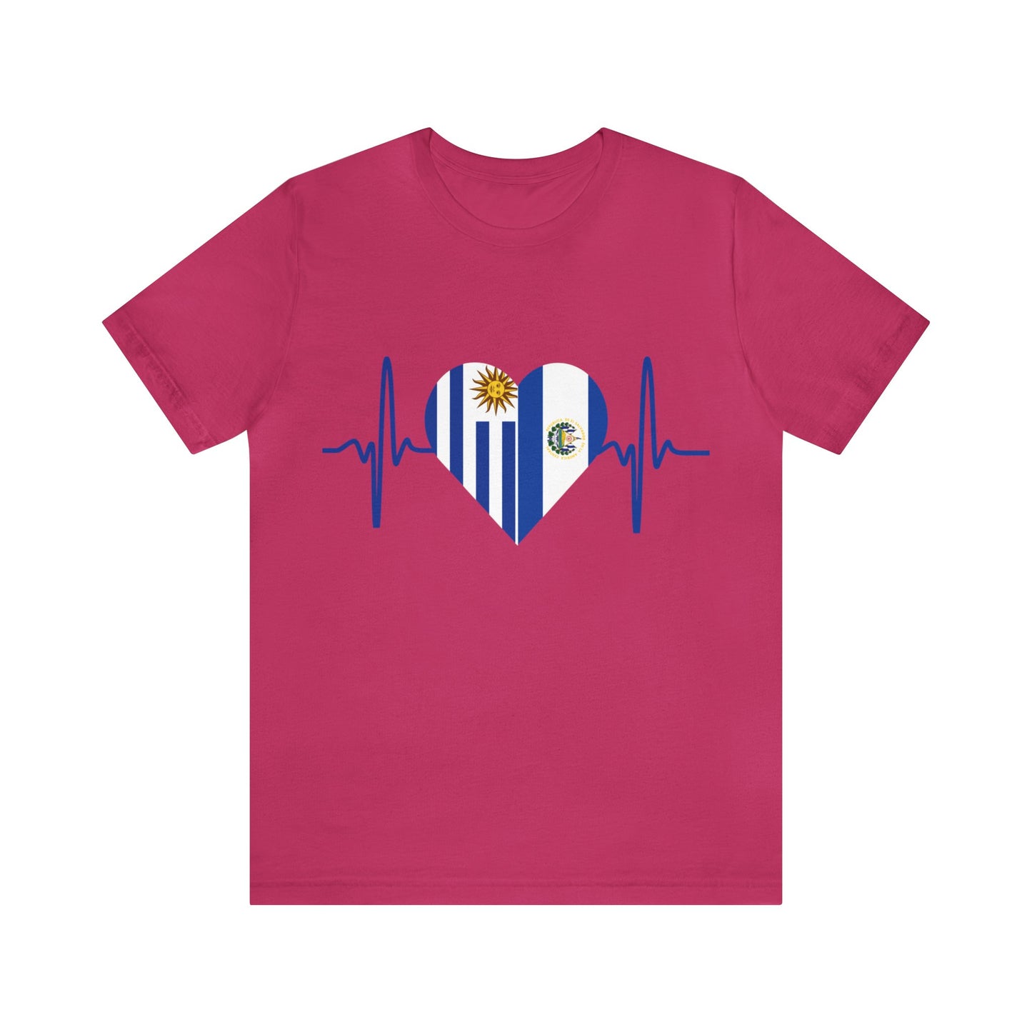 El Salvador & Uruguay Unisex Short Sleeve Tee I Camisa Unisexo manga corta El Salvador y Uruguay