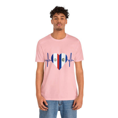 El Salvador & Paraguay Unisex Short Sleeve Tee I Camisa Unisexo manga corta El Salvador y Paraguay