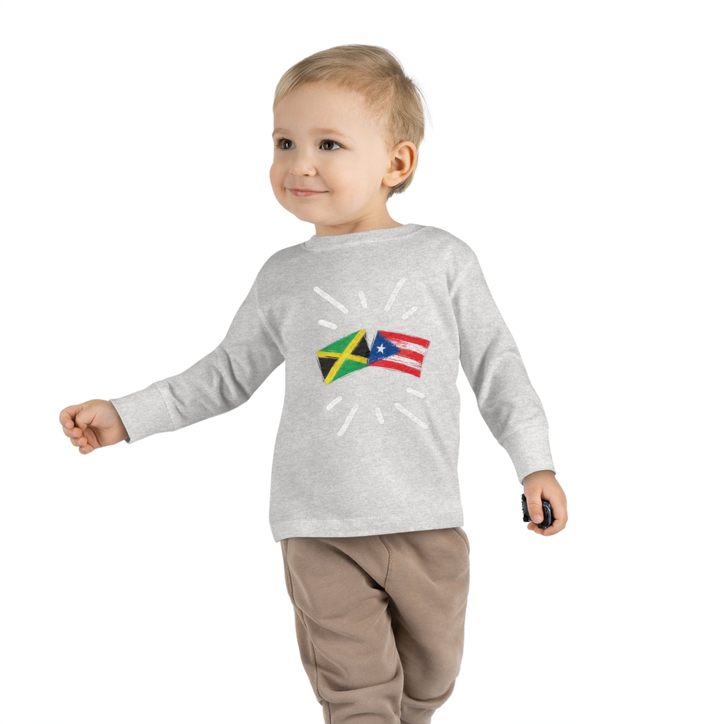 Jamaica and Puerto Rico Long Sleeve Toddler Tee I Camiseta manga larga para Toddler Jamaica y Puerto Rico
