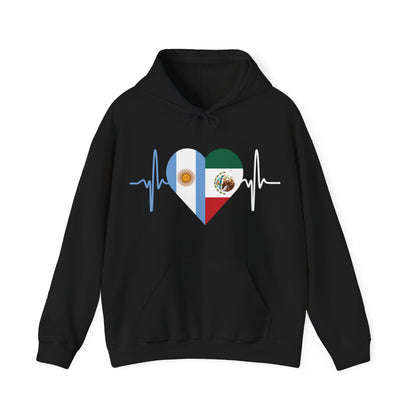 Mexico and Argentina Unisex Hooded Sweatshirt I Sudadera Unisexo México and Argentina