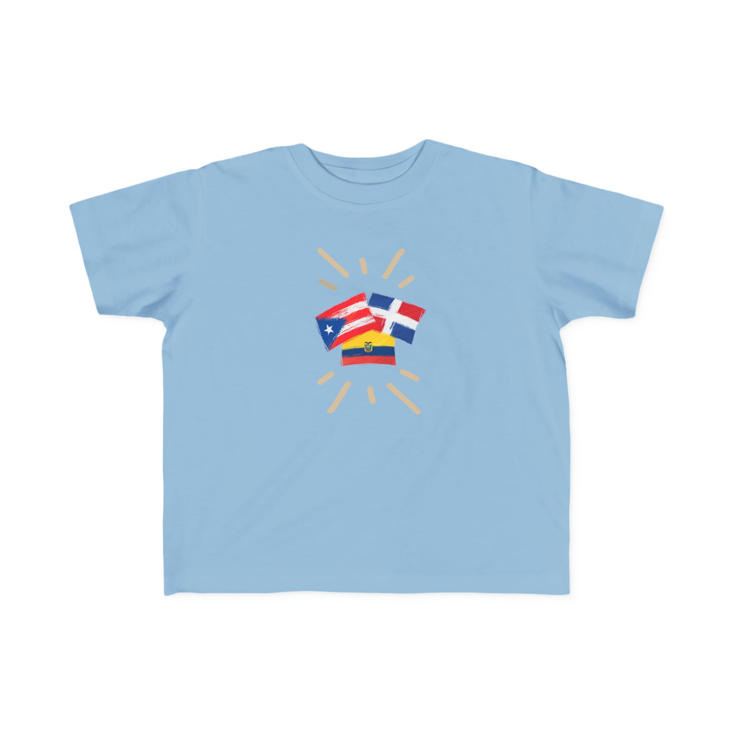 Dominican Republic, Puerto Rico, Ecuador Toddler Tee I Camiseta para Toddler Puerto Rico, República Dominicana y Ecuador